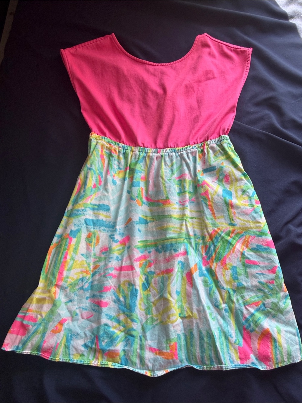 Girls' Pink & Multicolor Print Sundress